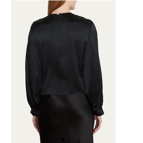 VINCE 
Pleated-Cuff Crewneck Silk Blouse Size -Small NWT - Picture 2 of 4